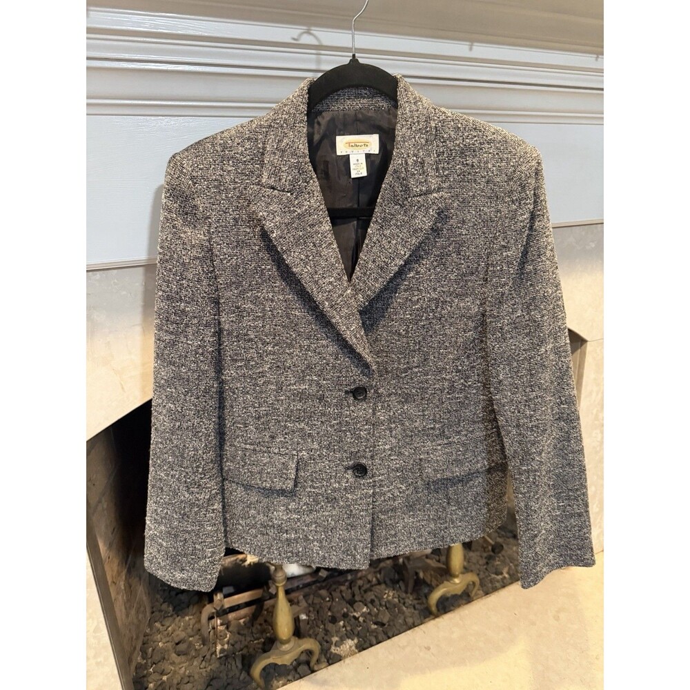 Talbots Wool Fully Lined Button Front Blazer Size 8 Petite